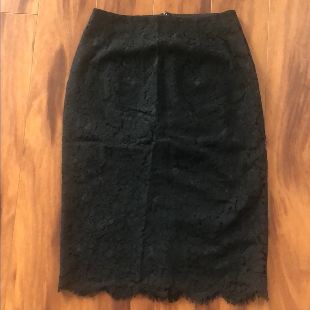 Black lace pencil skirt